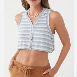 O'NEILL Women's Knit Button Front Crop Tank Top